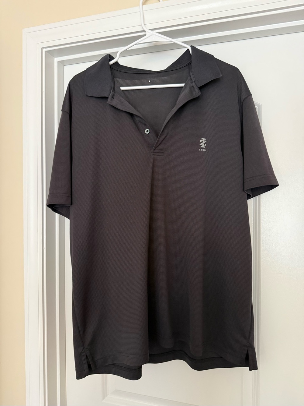 Izod Black Short Sleeve Polo with Chest Logo